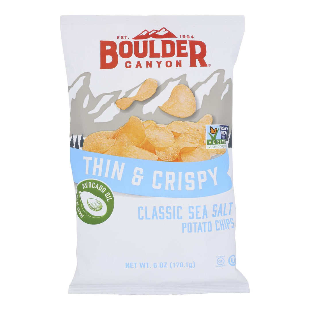 Boulder Canyon - Chip Sea Salt & Avo Oil - Case Of 12 - 6 Oz - Maras Green